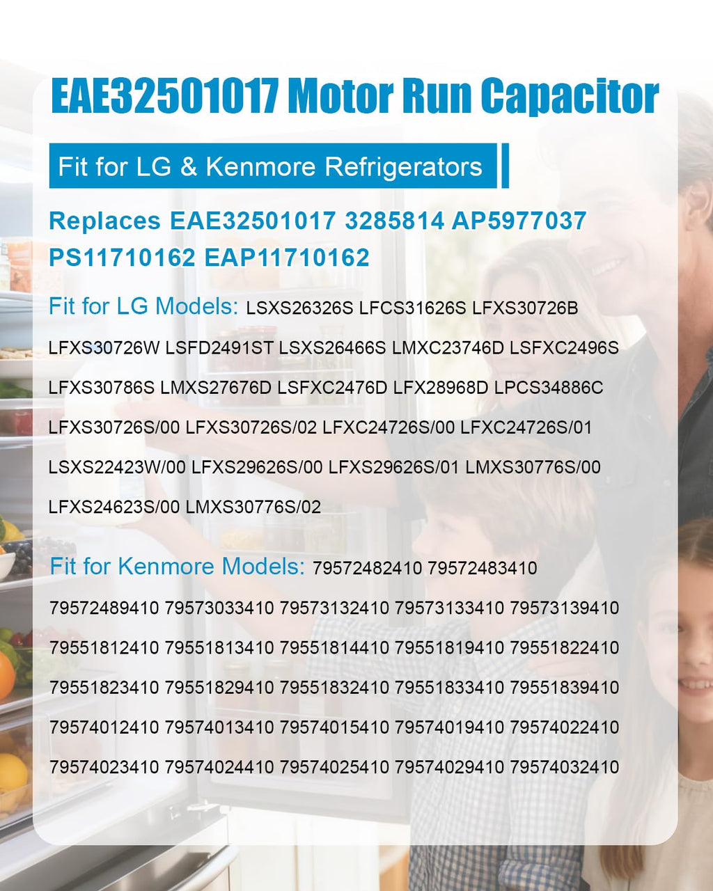 EAE32501017 Refrigerator Motor Run Capacitor Fit for LG Refrigerators