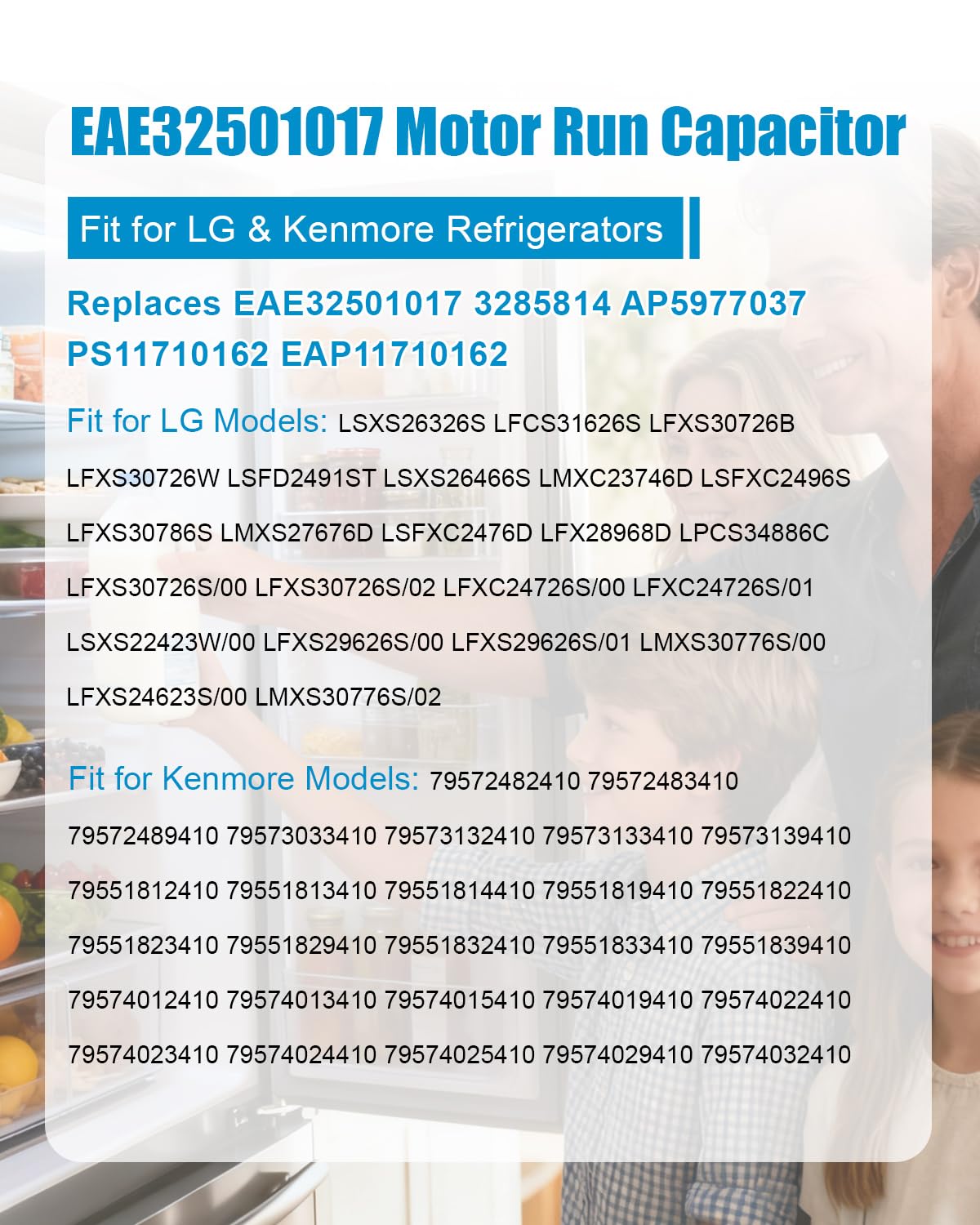 EAE32501017 Refrigerator Motor Run Capacitor Fit for LG Refrigerators