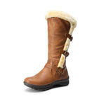 Women's Knee High Boots Winter Warm Boots,Camel,7.5