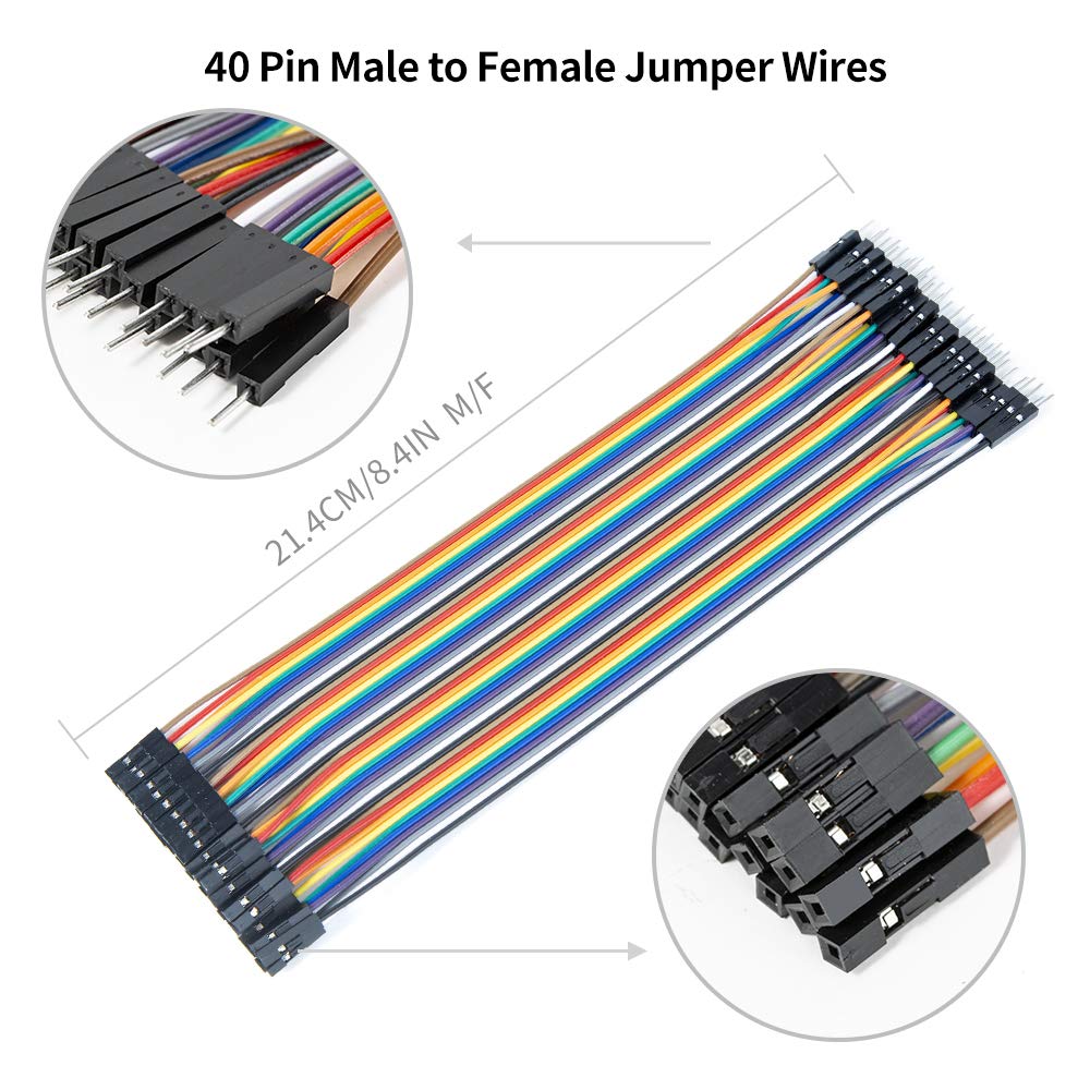 Breadboard Jumper Wires Kit, 2Pcs 830 Tie Points & 2Pcs 400 Tie Points & 120 Pcs Multicolor Jumper Wires for Electronics Projects