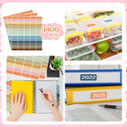 20 Sheets Color Coding Labels, Retro Color, 0.98 x 2.64 Inch