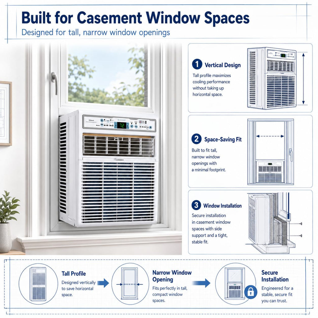 Element 10,000 Btu Window Casement Air Conditioner - Esc10Be