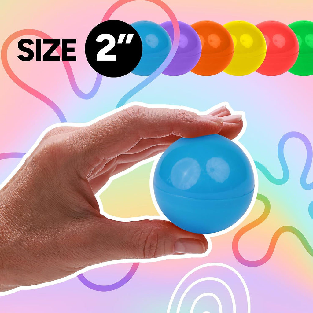 Capsule Vending Machine 2" Assorted Colors Round Capsules Empty - 50 pcs