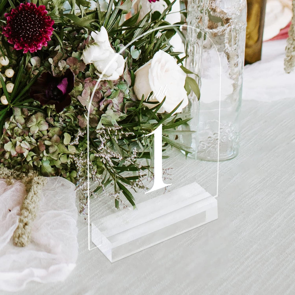 5x7 Inch Clear Arch Acrylic Sign with Stand-10 Pack Clear Blank Arched Acrylic Sheets with Holder, DIY Arch Sign