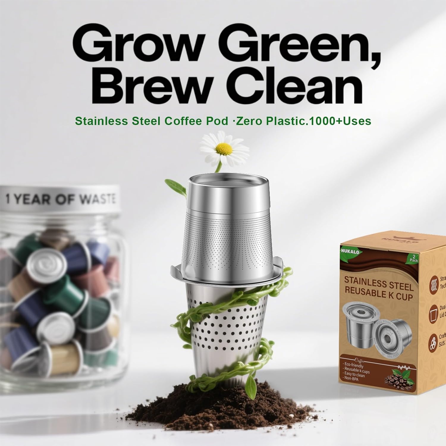 Reusable K Cups for Keurig: Full Stainless Steel Refillable K Cups, Reusable Coffee Filter for Keurig 1.0 Coffee