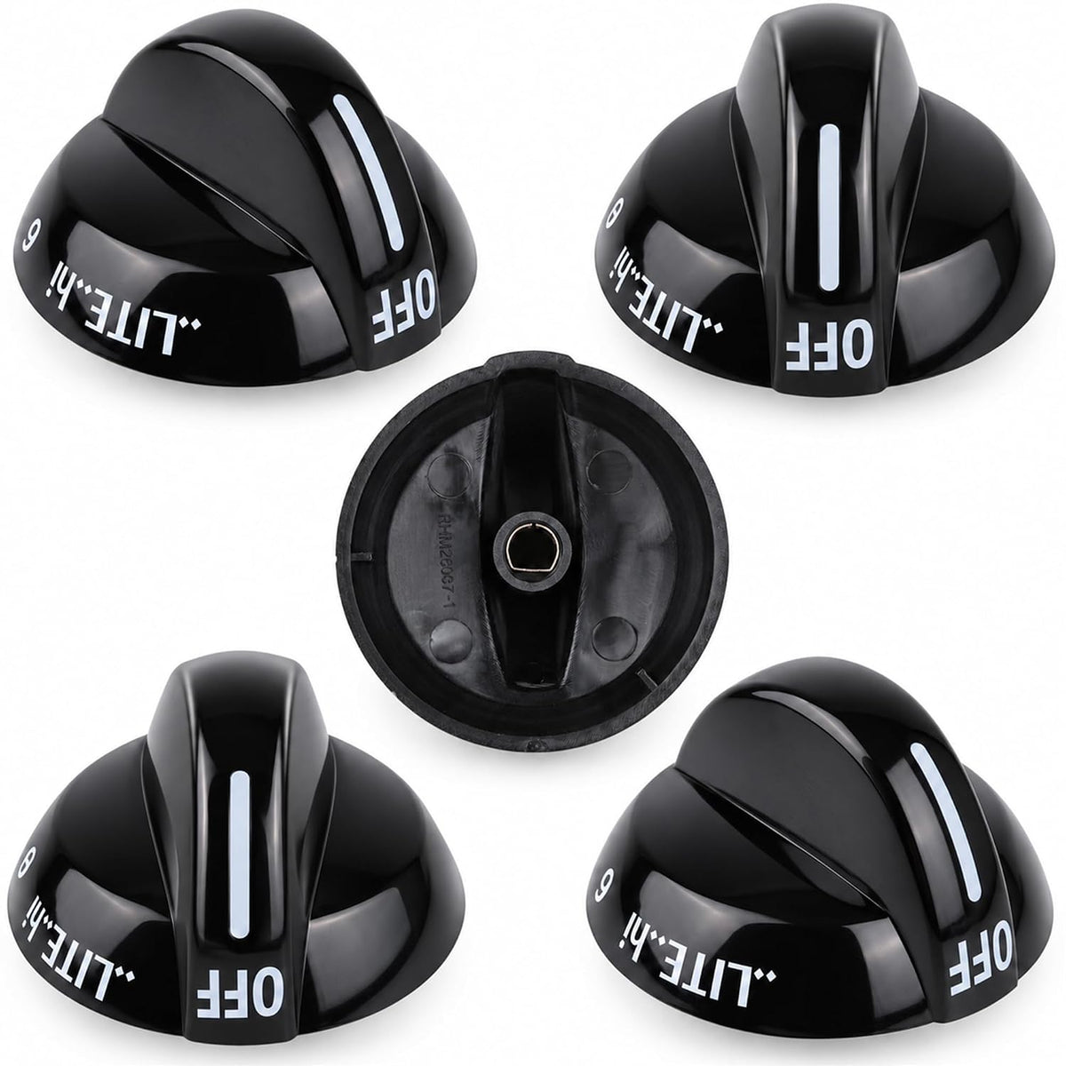 5 Pack 316220009 Range Burner Control Knobs Black Fit for Frigidaire Stove