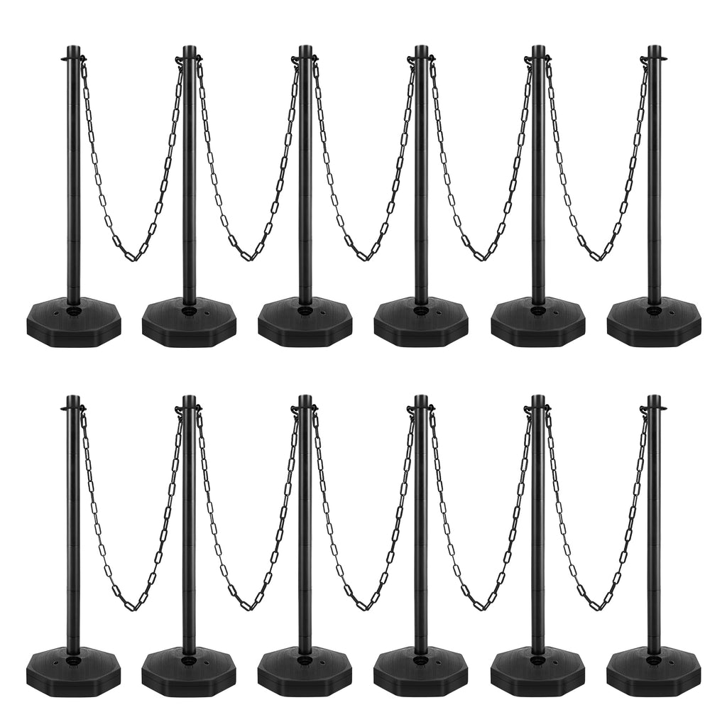 Traffic Delineator Posts with base,Parking Post Cones, 12 Pack