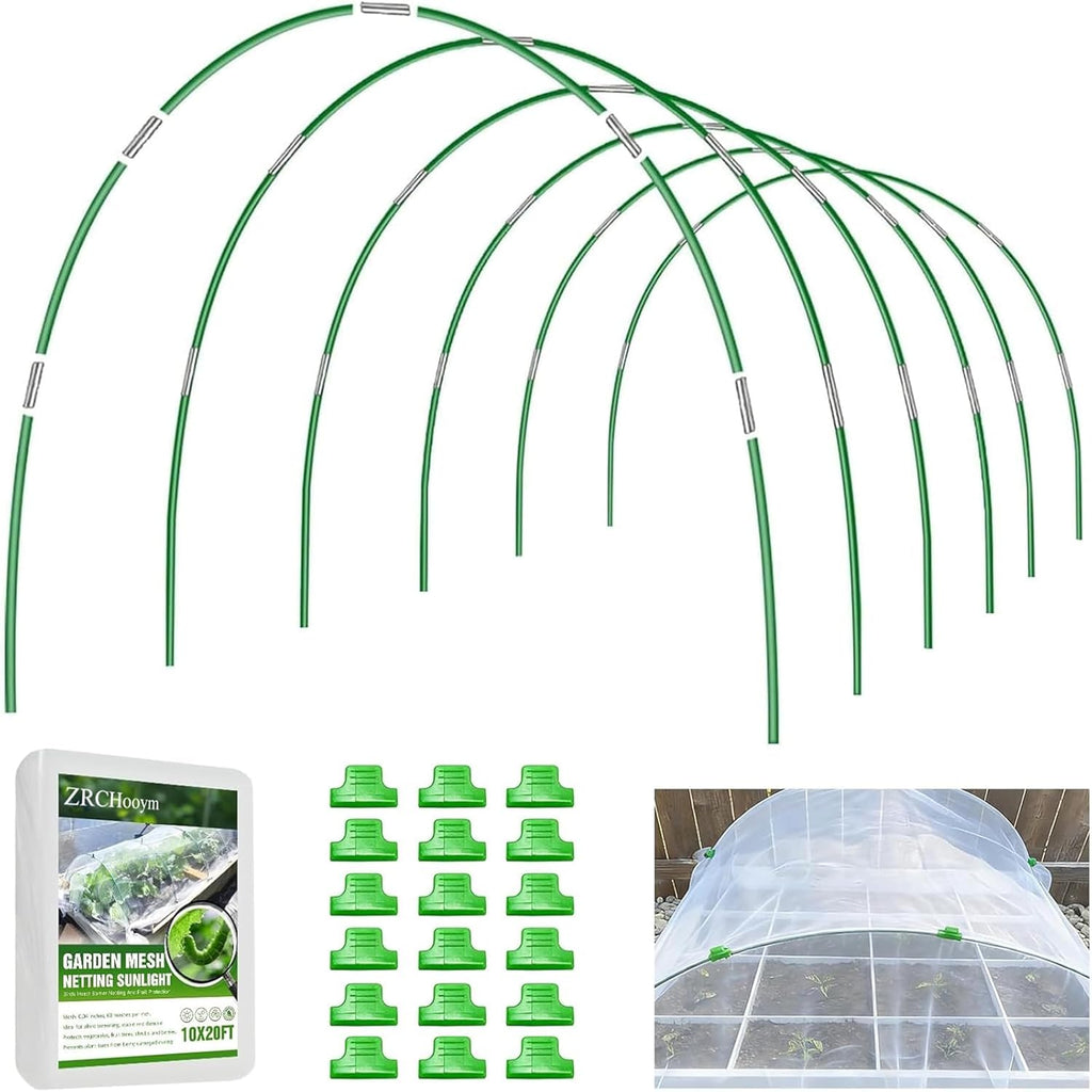 10×20 FT Ultra Fine Garden Mesh Netting with 36PCS Fiberglass Hoops, Reusable Raised Garden Bed Cover for Vegetables