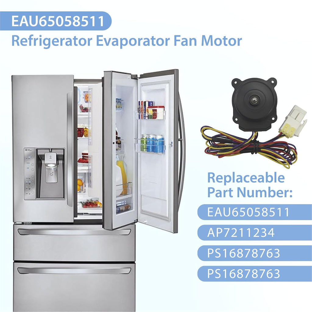 EAU65058511 Refrigerator Condenser Fan Motor Fit for LG Refrigerator LHFS28XBS LRFCS29D6S LRFS28XBS LHFS28XBD LFXS26566S LFXS26566S LFXS26566M LRFCC23D6S LRFS28XBD LMXS28596S LMXS28626S LMXS28596D