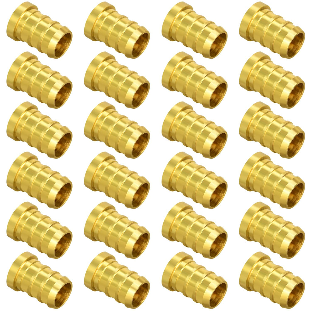25 Pack 1/2" Brass PEX Barb Plug End Cap