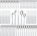60-Piece Silverware Set - Stainless Steel Silverware Set for 12, Include Fork Knife Spoon Set, Mirror Polished