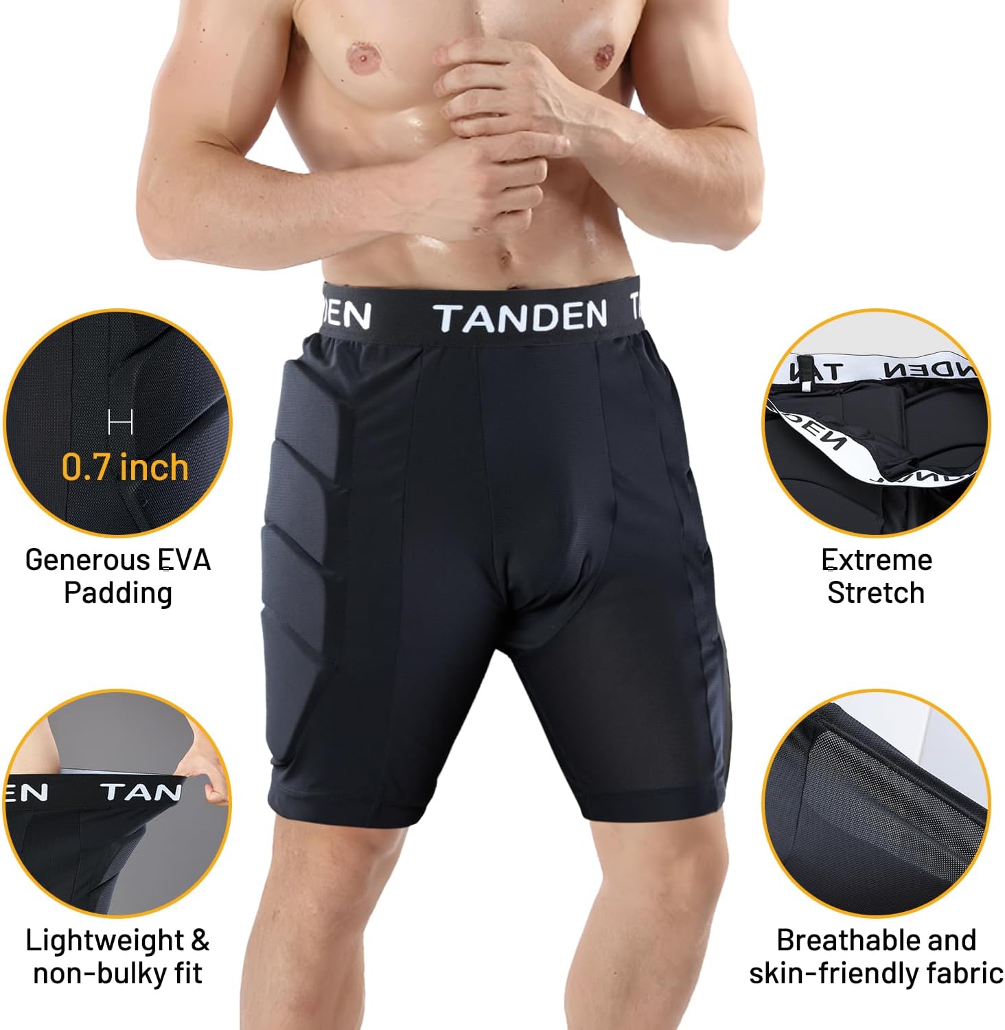 Padded Shorts Hip Impact Shorts Tailbone Protector Pad for Snowboarding Pads, Snowboard Butt Pad for Skating Ski