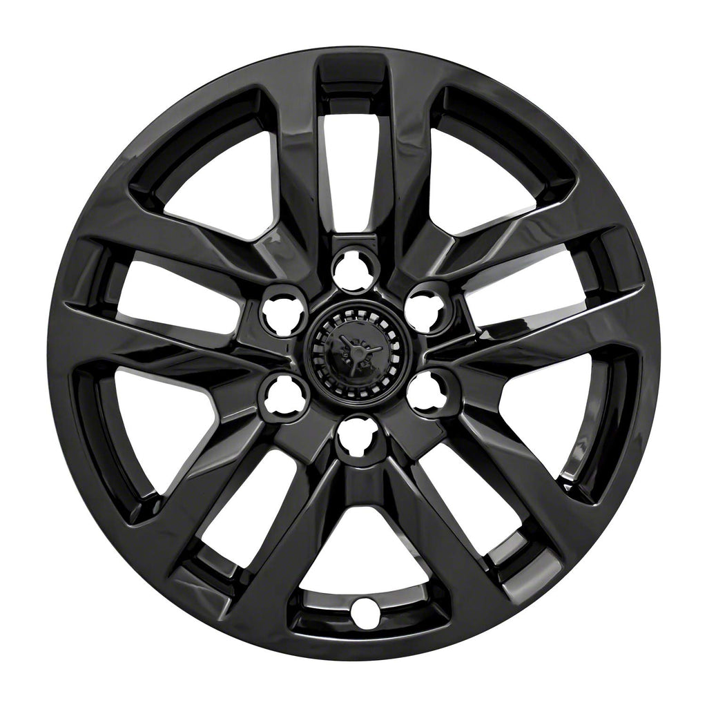 Set of 4 Gloss Black 18" 5 Split Spoke Wheel Skins for 19-22 Silverado 1500