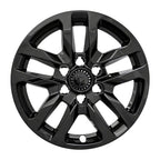 Set of 4 Gloss Black 18" 5 Split Spoke Wheel Skins for 19-22 Silverado 1500