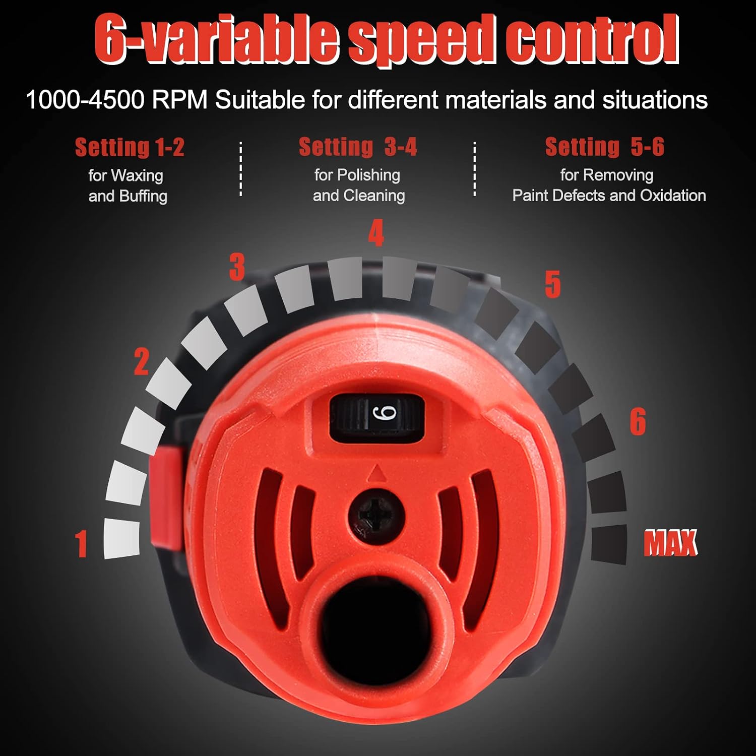 Car Buffer Polisher,6 inch Dual Action Polisher,Random Buffer Polisher kit with 6 Variable Speed