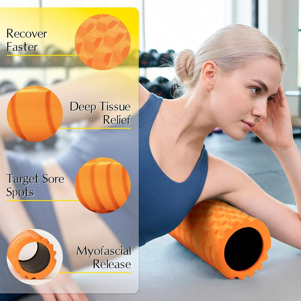 High-Density Foam Roller for Exercise and Recovery, 13 Inches