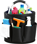 Cleaning Caddy with Handle, Cleaning Products Organiser, Foldable Storage Basket, Large Supply Organiser 17L with 6