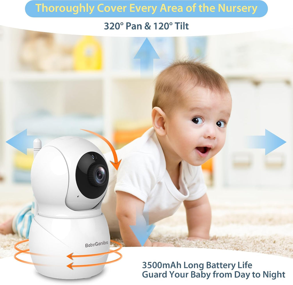 Baby Monitor with Camera and Audio, 4.3'' Video Baby Monitor with 1000ft Long Range and 30-Hour Battery, No