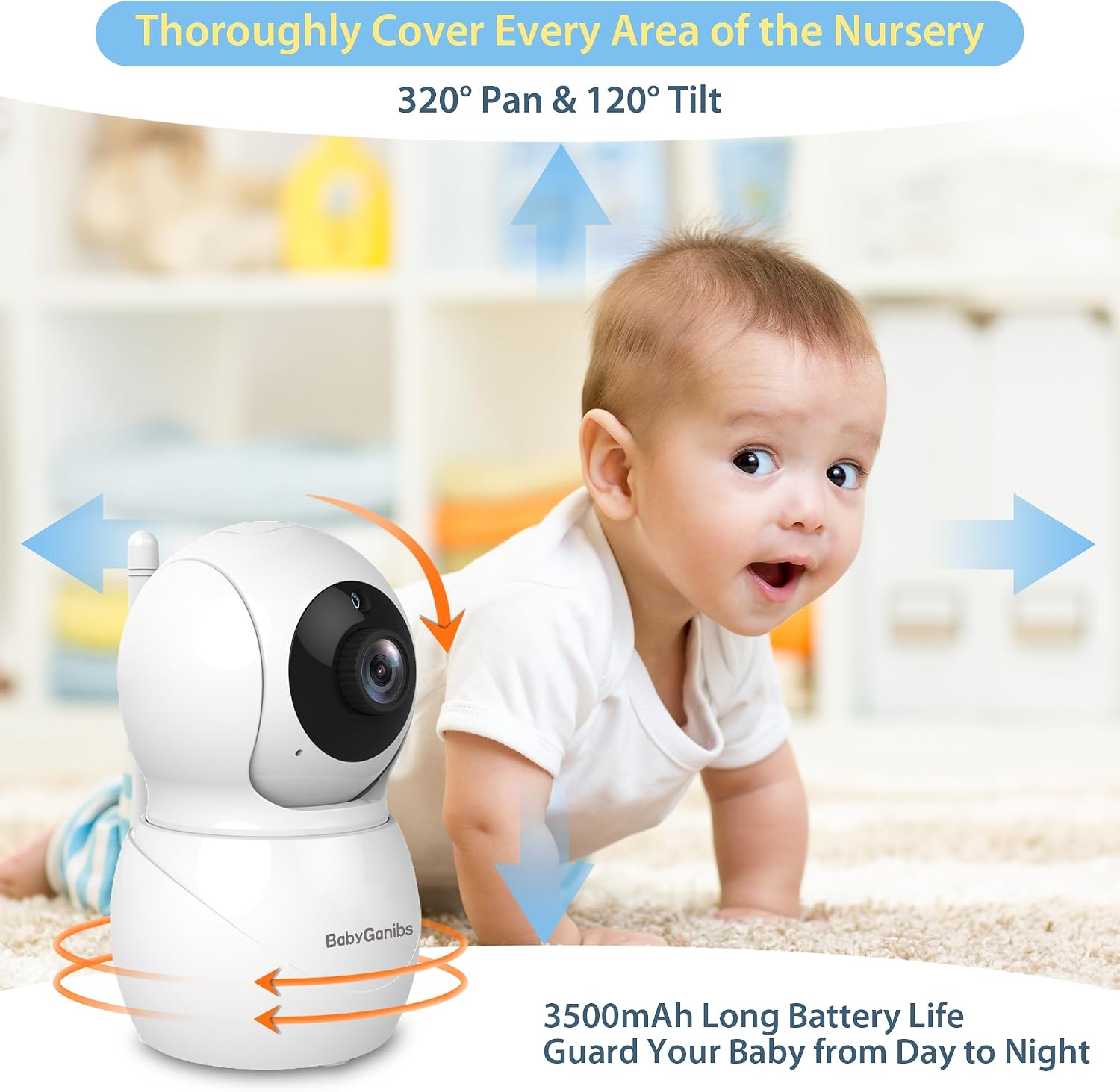 Baby Monitor with Camera and Audio, 4.3'' Video Baby Monitor with 1000ft Long Range and 30-Hour Battery, No