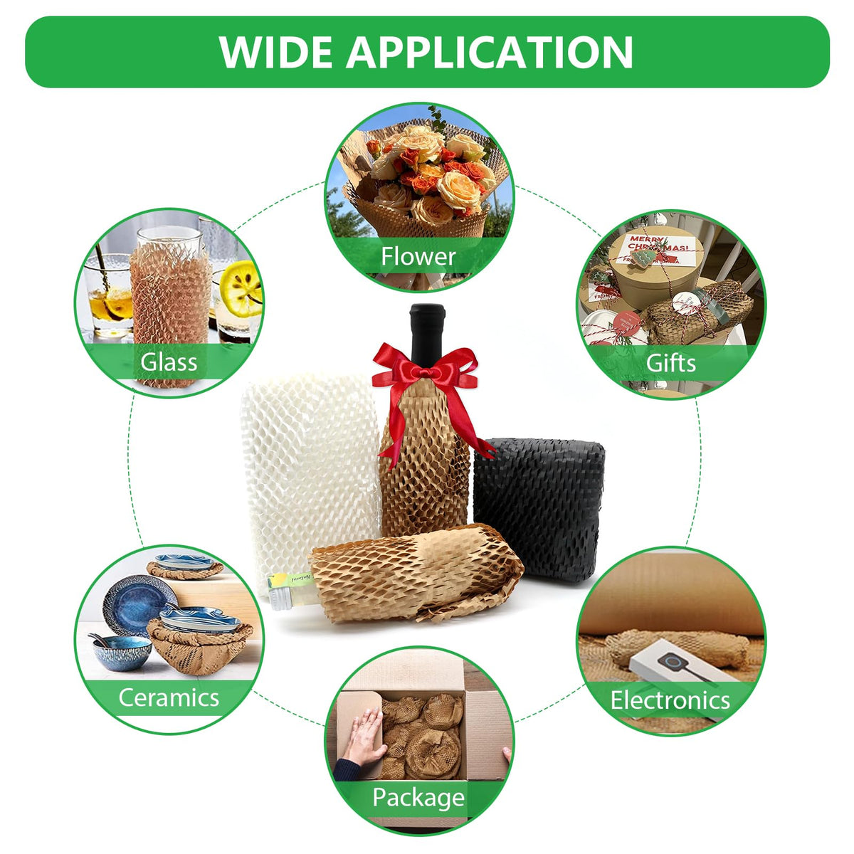 Honeycomb Packing Paper 15"x131' Recyclable Honeycomb Paper Moving Supplies Bubble Paper Wrapping Protective Roll