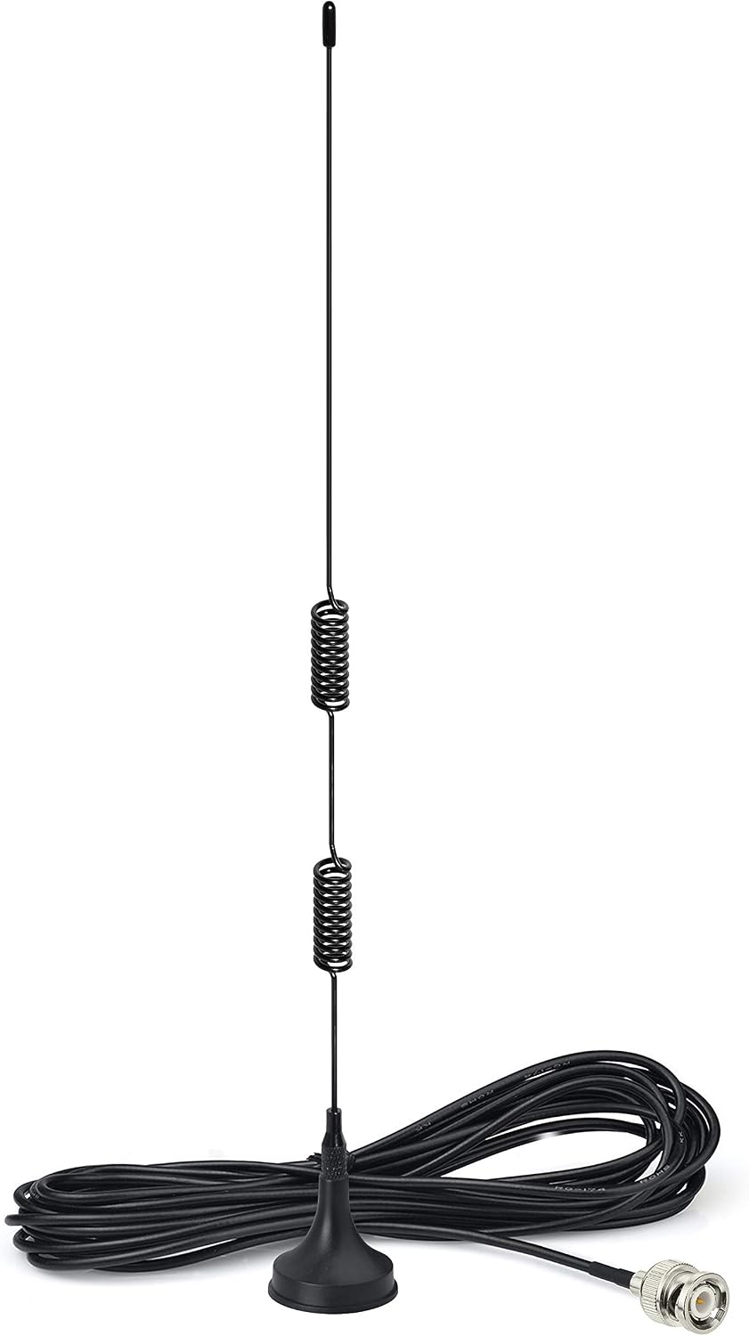 20-1300MHz Police Scanner Antenna HF VHF UHF Ham Radio BNC Male Antenna Magnetic Base (2-Pack) Compatible with Uniden