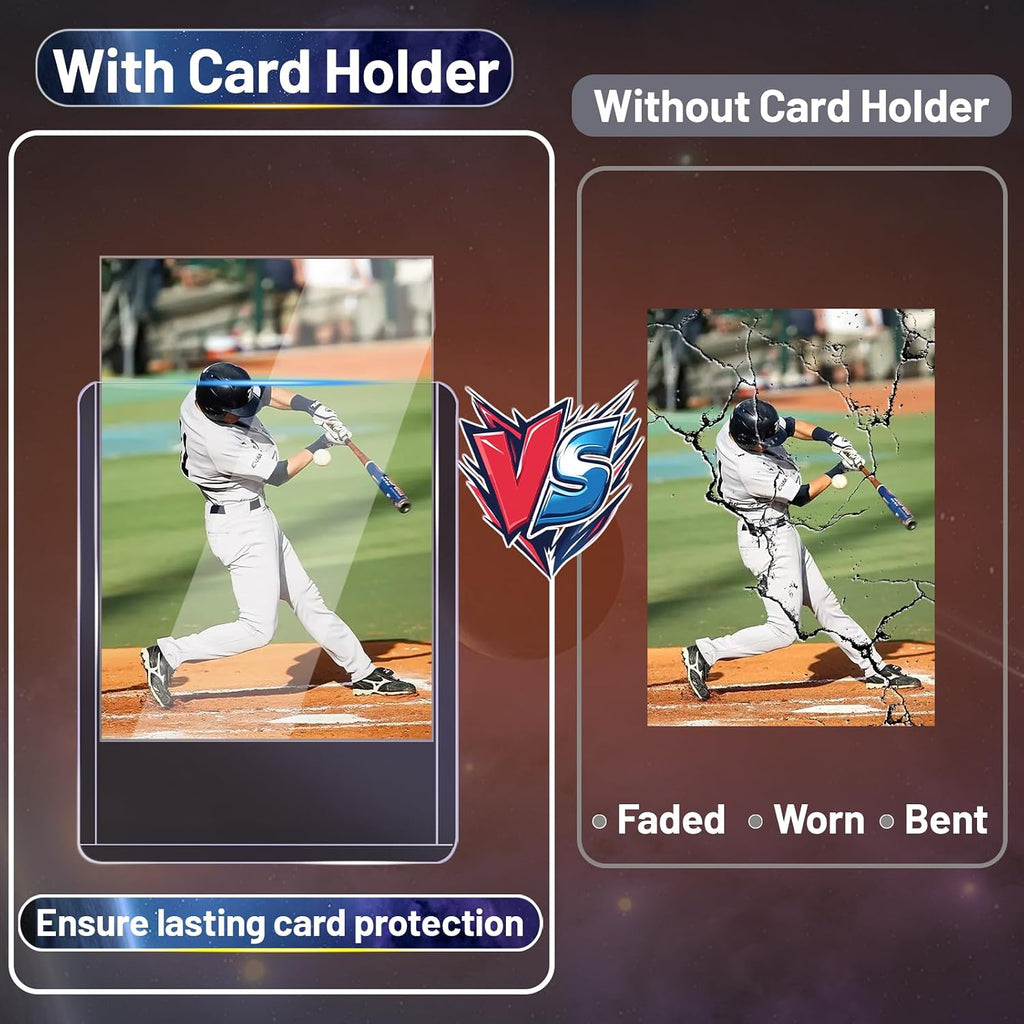 100 Toploaders 35PT Hard Plastic Card Sleeves for Baseball Trading Card | 3"x4" 100 rigid sleeves, acid-free PVC bend