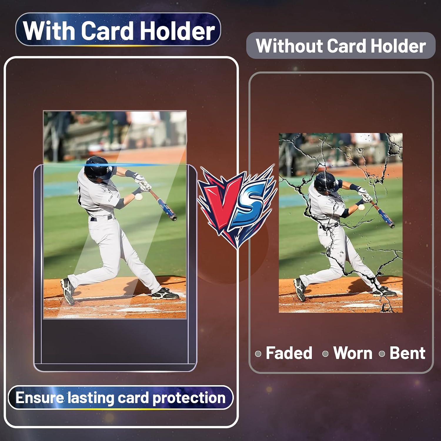 100 Toploaders 35PT Hard Plastic Card Sleeves for Baseball Trading Card | 3"x4" 100 rigid sleeves, acid-free PVC bend