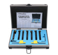 Accusize Industrial Tools 3/8'' Shank 7pc Indexable Carbide Turning Tool Set with TiN‑Coated Inserts, for Cutting Steel, 2387‑2003