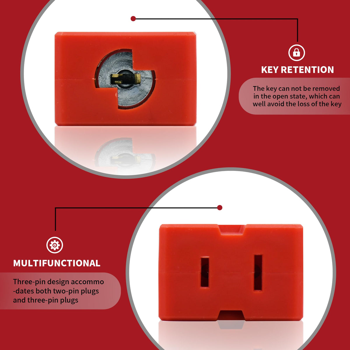 4 Plug Lockout Device for Cords Electrical,Fits 2 and 3 Prong