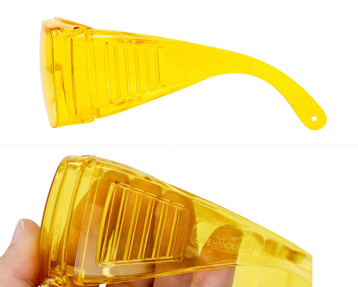 Diamont Amber Vented Over Glasses Safety Glasses, 6 Pack