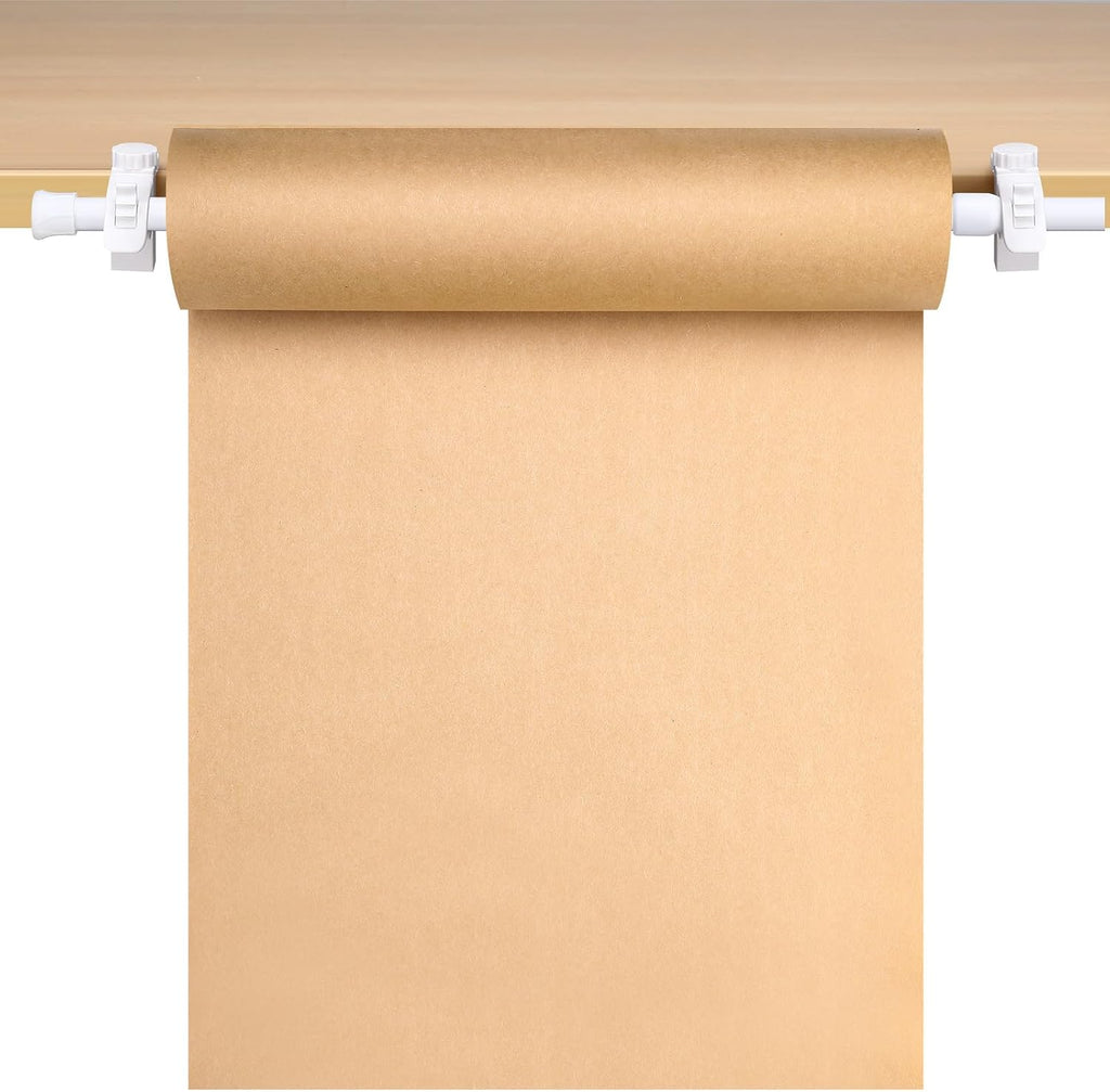 Kraft Paper Roll Holder 15.5-27.5 Inch Retractable Clamp-on Butcher Paper Holder Roller Tabletop Easel for to Do