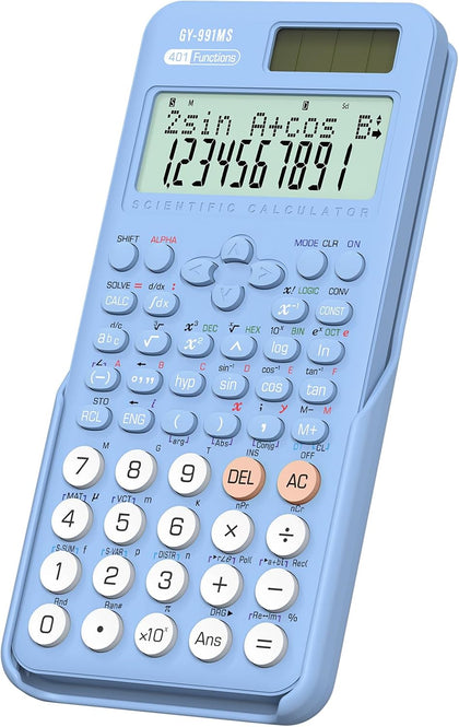 Scientific Calculator School Supplies, ROATEE 991MS 401 Functions 2-Line Display Desktop Calculator with Sliding