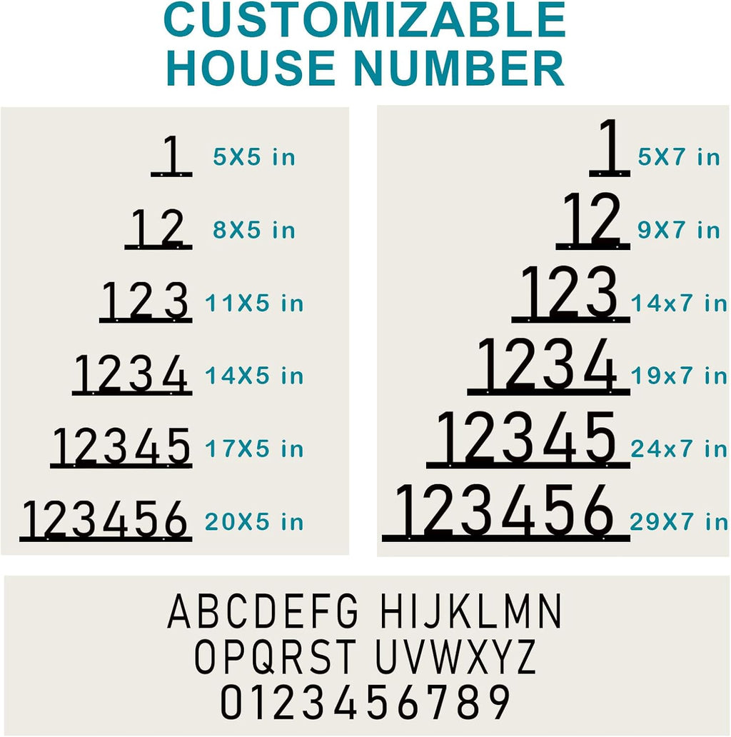 House Numbers for Outside, Personalized Metal House Number Sign, Modern Metal Address Signs for Houses, Large Number