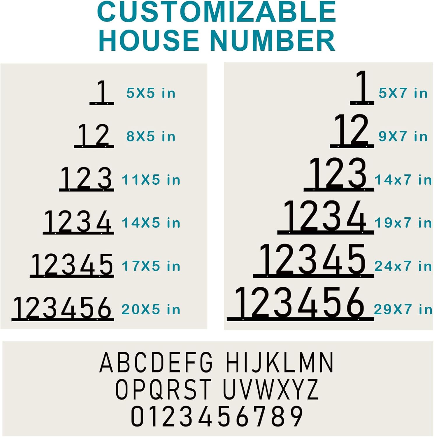House Numbers for Outside, Personalized Metal House Number Sign, Modern Metal Address Signs for Houses, Large Number