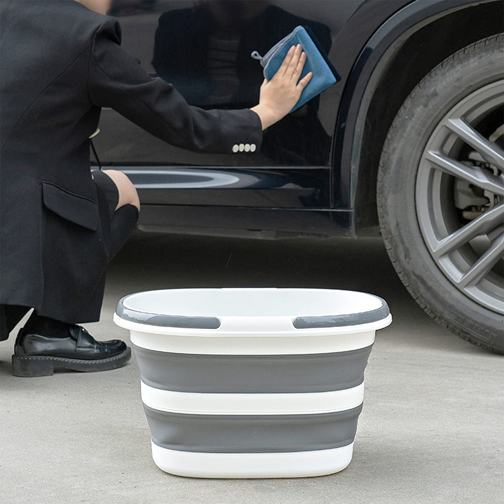 Collapsible Bucket 4.2 Gallon - 2 Pack Gray Mop Buckets