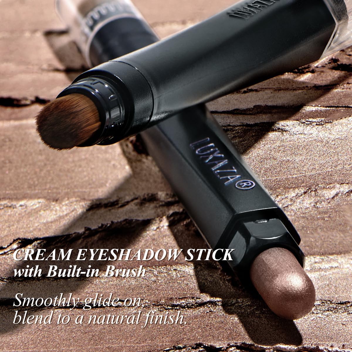 Neutral Eyeshadow Stick Makeup 6PCS Set, Brown Nude Metallic Shimmer Matte Cream Eye Shadow Palette Eyeliner