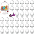 36 Pack Mini Cake Plate with Lid, Plastic Cupcake Stand Dome Cover, Clear Small Cake Display Stand for Chocolate
