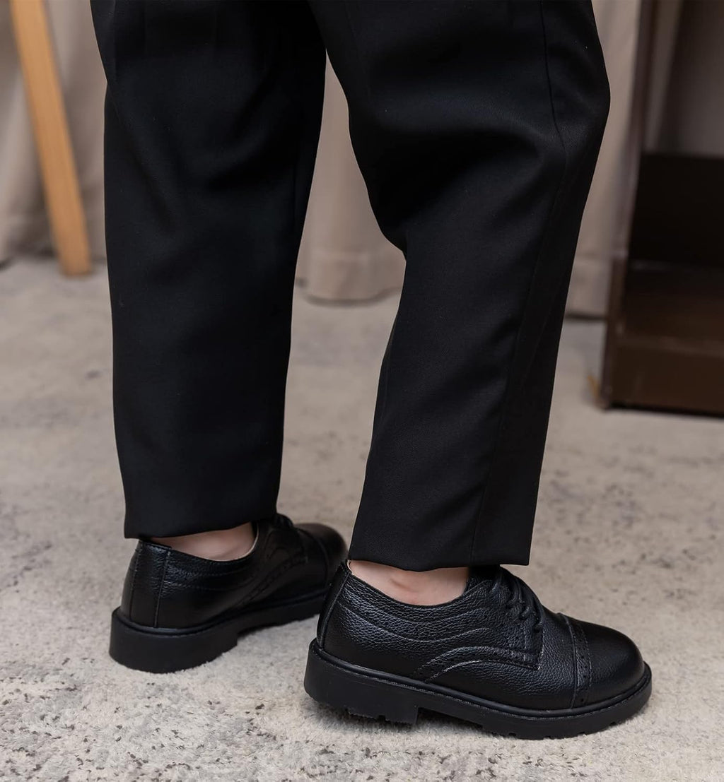 Boys Girls Classic Lace-Up Dress Shoes Oxford Shoes Wedding Church School Uniform Shoes (Toddler/Little Kid/Big Kid)