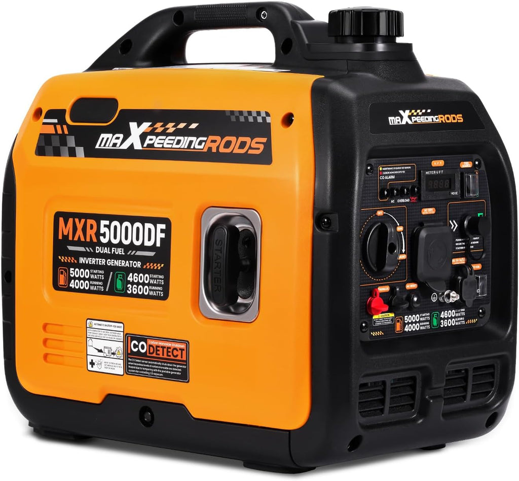 5KW Dual Fuel Inverter Generator for RV Outdoor Events Home | 5000 Watt Gasoline&Propane Powered,CO