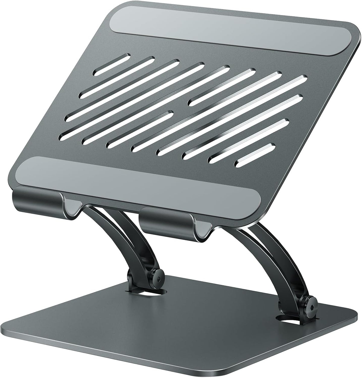 Tablet Holder Stand, Dual Rod Adjustable Aluminum Desktop Stand, Compatible with 4.7-16.9" iPads, Surface Tablets