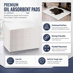 100 Pcs Oil Absorbent Pad for Spill, 15 x 17 Inch, White