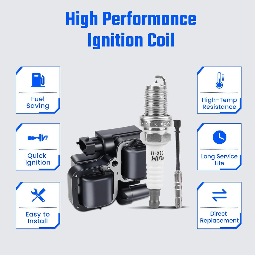 Coil Pack & Spark Plug & Wire Set Compatible with C240 2001-2005 | for C280 98-00 | C320 01-05 | CLK320 98-05 | E320