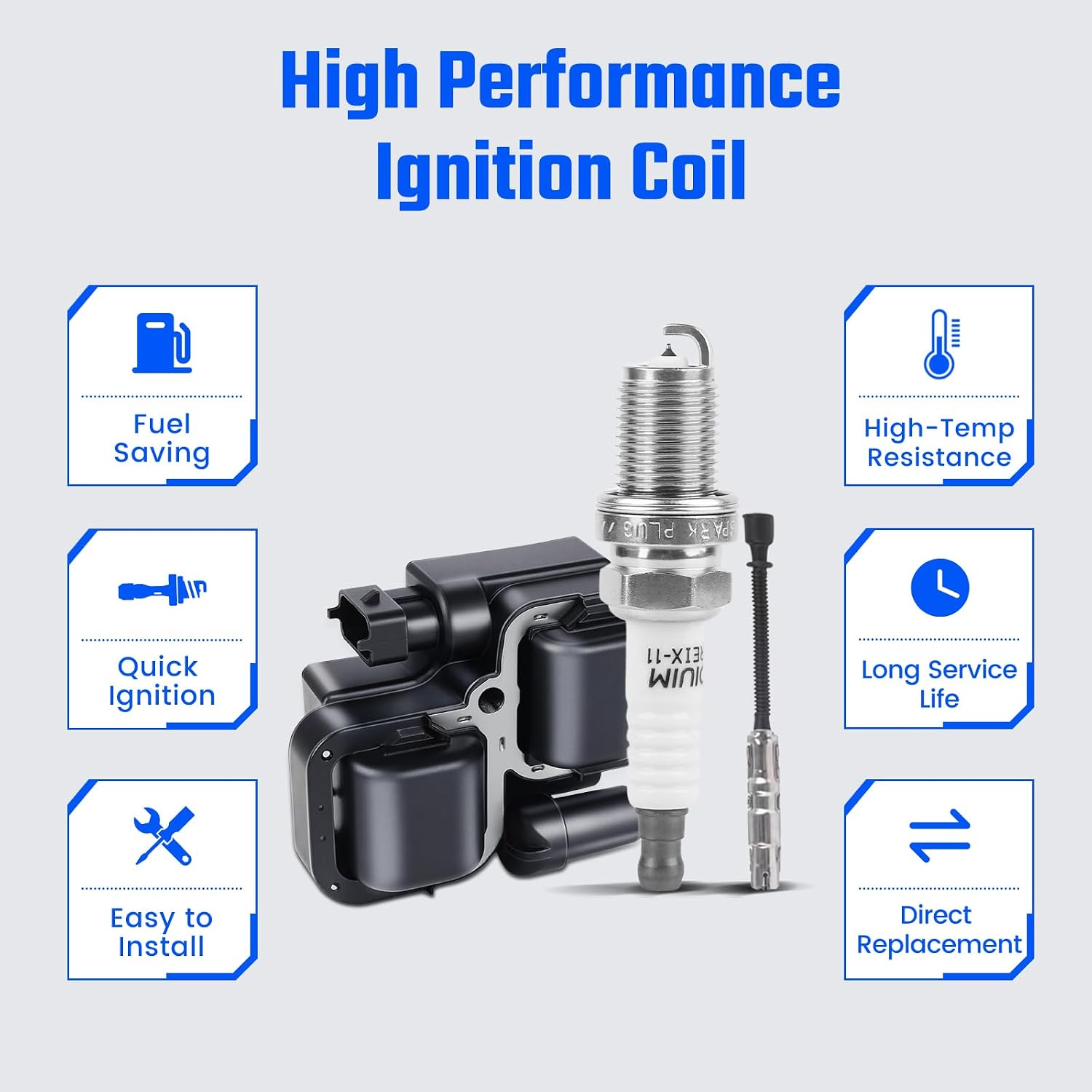 Coil Pack & Spark Plug & Wire Set Compatible with C240 2001-2005 | for C280 98-00 | C320 01-05 | CLK320 98-05 | E320