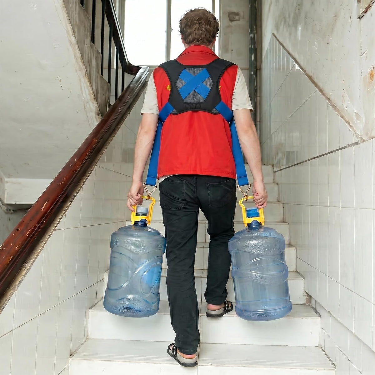 Moving Straps for Furniture, 2-Person Lifting System with Back Support, Heavy-Duty Nylon-Like Material Holds Up to