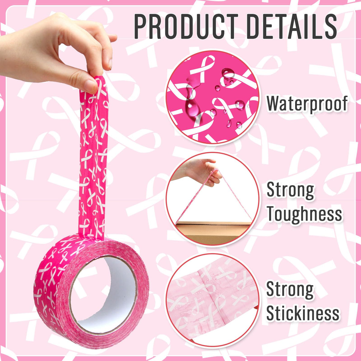 Breast Cancer Awareness Packing Tape, 109 Yard