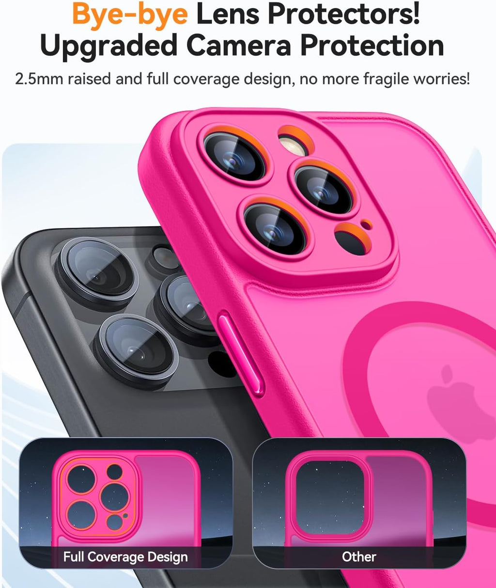 Magnetic Compatible with iPhone 15 Pro Max Case, Upgraded [Full Camera Protection] [Compatible with Magsafe]