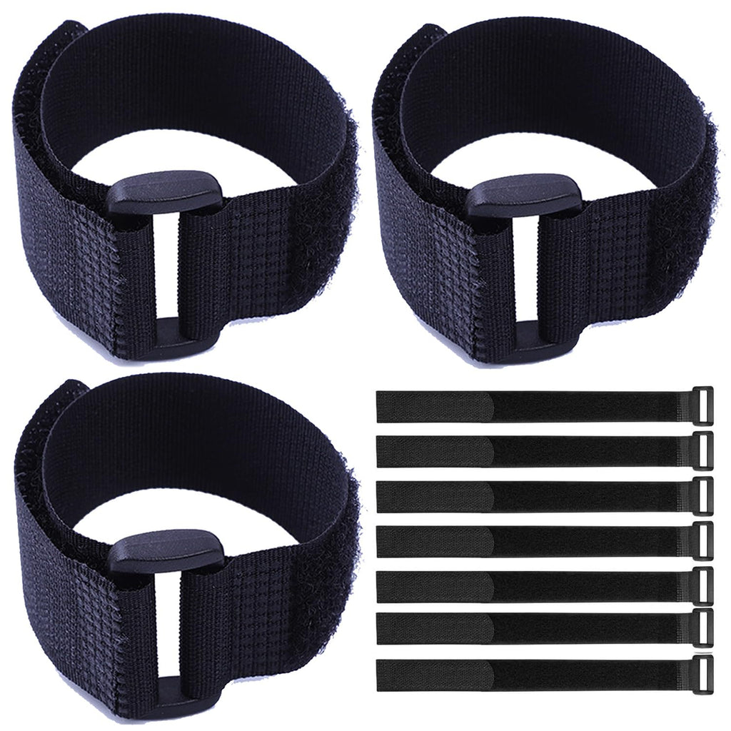 10Pack 1x20” Reusable Nylon Cable Straps with Buckle for Cords Organizer