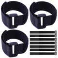 10Pack 1x20” Reusable Nylon Cable Straps with Buckle for Cords Organizer