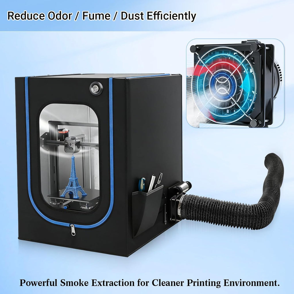Fan Fume Extraction Kit for 3D Printer Enclosure 4000 RPM High-Efficiency Ventilation Low Noise Fan with Exhaust Pipe