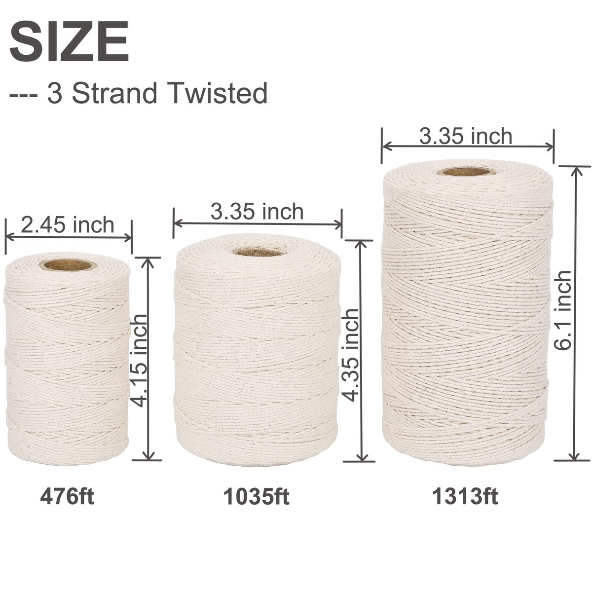 1035ft Butchers Cooking Twine, 100% 2mm Cotton Kitchen Twine String